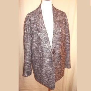 TOPSHOP Navy Bue White Melange Jacket Coat US 10